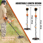 VEVOR ūdensizturīgs metāla detektors, 30,5 cm spole, profesionāls uzlādējams zelta detektors, regulējams 99–127 cm, LCD ekrāns, 7 režīmi, uzlabots DSP čips, Bluetooth austiņas, IP68 aizsardzība zelta un dārgumu meklēšanai