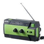 VEVOR avārijas laikapstākļu radio, 4000 mAh akumulators, FM/AM/WB/NOAA brīdinājumu uztvērējs ar saules bateriju un rokas ģeneratoru, USB uzlādes kabelis, SOS trauksmes signāls un lukturis, pārnēsājams āra un avārijas situācijām, kempingam