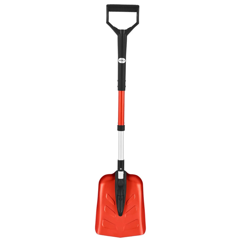 VEVOR salokāma sniega lāpsta celiņiem, 22 cm plata ar D veida rokturi, 91–102 cm regulējams garums, viegla alumīnija sniega tīrīšanas lāpsta muguras slodzes mazināšanai dārzā, automašīnai un kempingam
