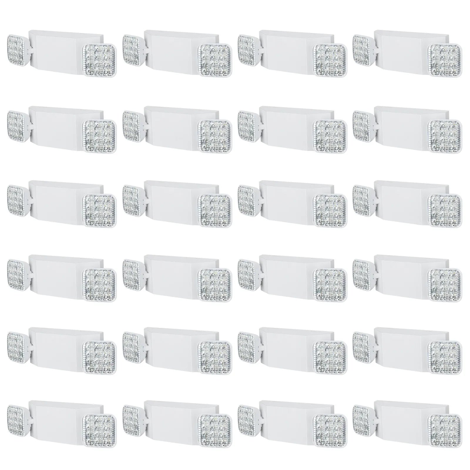 24 gab. komerciālās avārijas lampas, 3 W, baltās LED avārijas izejas apgaismojuma gaismekļi ar 180 min akumulatora darbības laiku, regulējamu 2 LED kvadrātveida galvu, griestu vai sienas stiprinājumu biznesa elektroapgādes pārtraukumiem