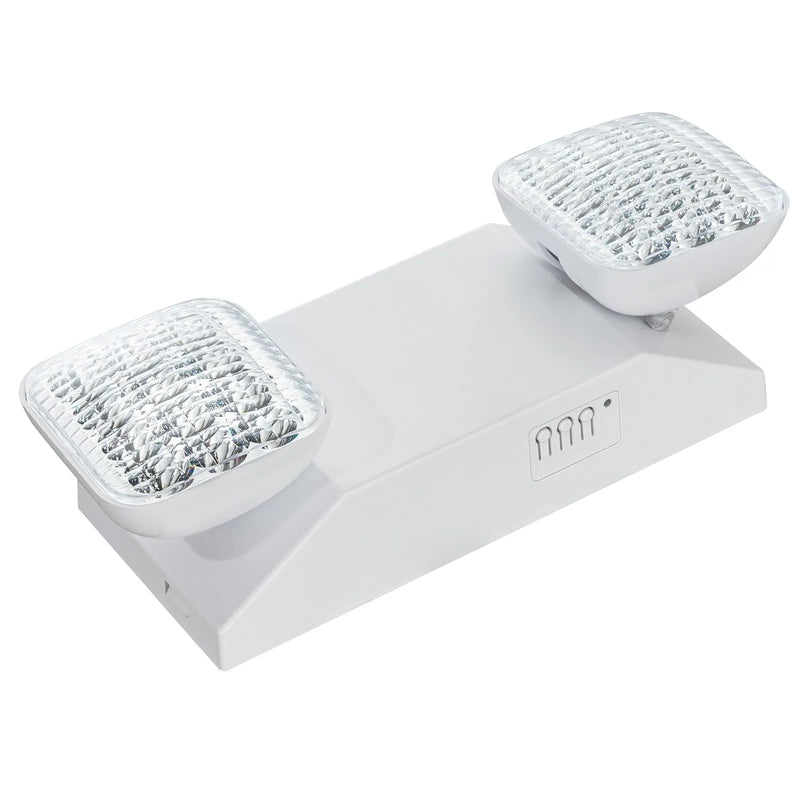 24 gab. komerciālās avārijas lampas, 3 W, baltās LED avārijas izejas apgaismojuma gaismekļi ar 180 min akumulatora darbības laiku, regulējamu 2 LED kvadrātveida galvu, griestu vai sienas stiprinājumu biznesa elektroapgādes pārtraukumiem