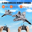 VEVOR RC lidmašīna, 2,4 GHz 2 kanālu tālvadības iznīcinātāja tipa lidaparāts ar 6 asu žiroskopu, gatava lidojumam, ar 2 akumulatoriem, viegli vadāms RC planieris iesācējiem, bērniem un pieaugušajiem
