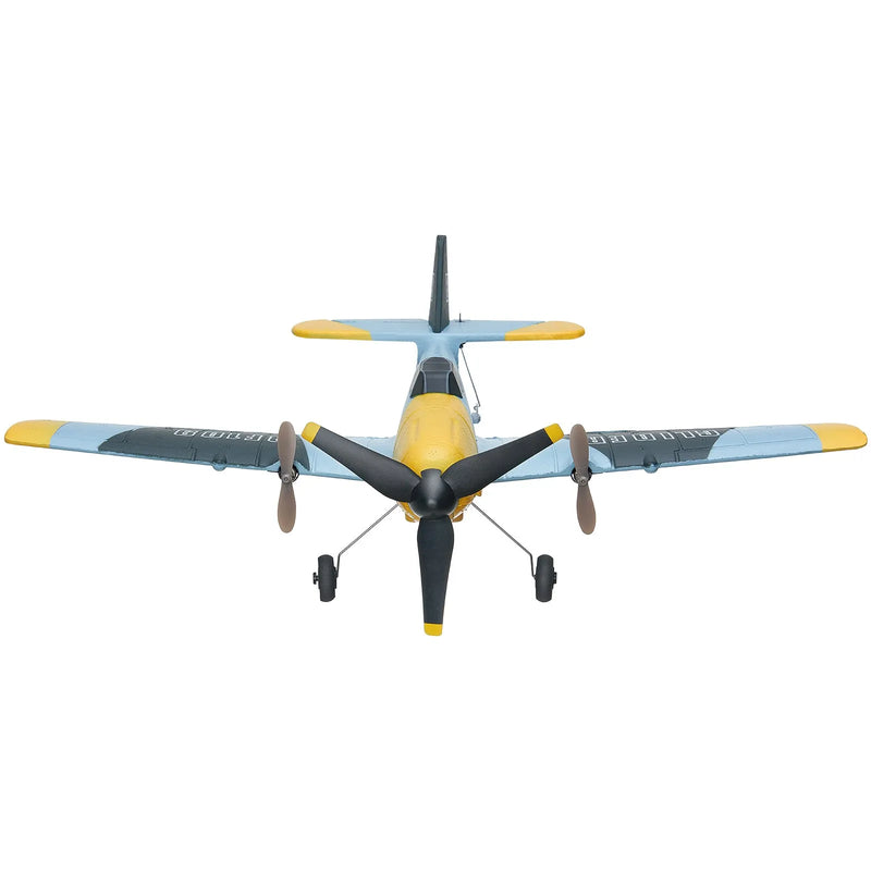 VEVOR RC lidmašīna, 2,4 GHz 3 kanālu tālvadības lidaparāts ar 6 asu žiroskopa stabilizatoru, gatava lidojumam kaujas lidmašīnas tipa RC lidmašīna ar 2 akumulatoriem, viegli vadāms RC planieris pieaugušajiem, bērniem un iesācējiem