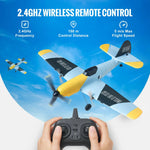 VEVOR RC lidmašīna, 2,4 GHz 3 kanālu tālvadības lidaparāts ar 6 asu žiroskopa stabilizatoru, gatava lidojumam kaujas lidmašīnas tipa RC lidmašīna ar 2 akumulatoriem, viegli vadāms RC planieris pieaugušajiem, bērniem un iesācējiem