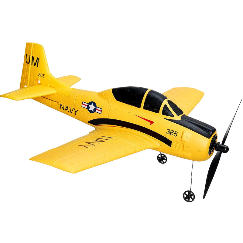 VEVOR RC lidmašīna, 2,4 GHz 4 kanālu tālvadības treniņlidaparāts ar 6 asu žiroskopa stabilizatoru, gatava lidojumam, ar 2 akumulatoriem, viegli vadāms RC planieris pieaugušajiem, bērniem un iesācējiem