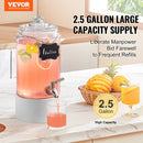 VEVOR stikla dzērienu dozators ar nerūsējošā tērauda krānu, 3,8 L tilpums, piemērots sulām, limonādei, ledus tējai, ūdenim; piemērots restorāniem, viesnīcām un pasākumiem