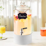 VEVOR stikla dzērienu dozators ar nerūsējošā tērauda krānu, 3,8 L tilpums, piemērots sulām, limonādei, ledus tējai, ūdenim; piemērots restorāniem, viesnīcām un pasākumiem