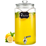 VEVOR dzērienu dozators, 7,57 L stikla sulas trauks ar nerūsējošā tērauda krānu, piemērots tējai, limonādei, sulai un ūdenim restorāniem, viesnīcām un pasākumiem