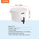 VEVOR dzērienu dozators, 11,4 l plastmasas sulas dozators ar krāniņu un vāku, piemērots ledustējai, limonādei, sulai un ūdenim, restorāniem, viesnīcām un pasākumiem