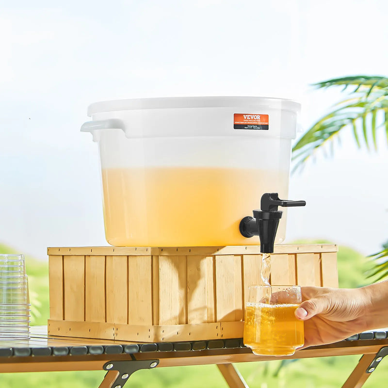 VEVOR dzērienu dozatori, 11,4 l plastmasas sulas dozatori ar krāniņu un vāku, piemēroti tējai, limonādei un ūdenim, restorāniem, viesnīcām un pasākumiem, 2 gab.