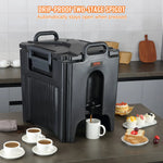 VEVOR izolētais dzērienu dozators, 37,9 L, pārtikas kvalitātes LL9450UP karsto un auksto dzērienu termo trauks ar 3 cm PU izolācijas slāni un divpakāpju krānu, piemērots restorāniem un dzērienu tirdzniecības vietām