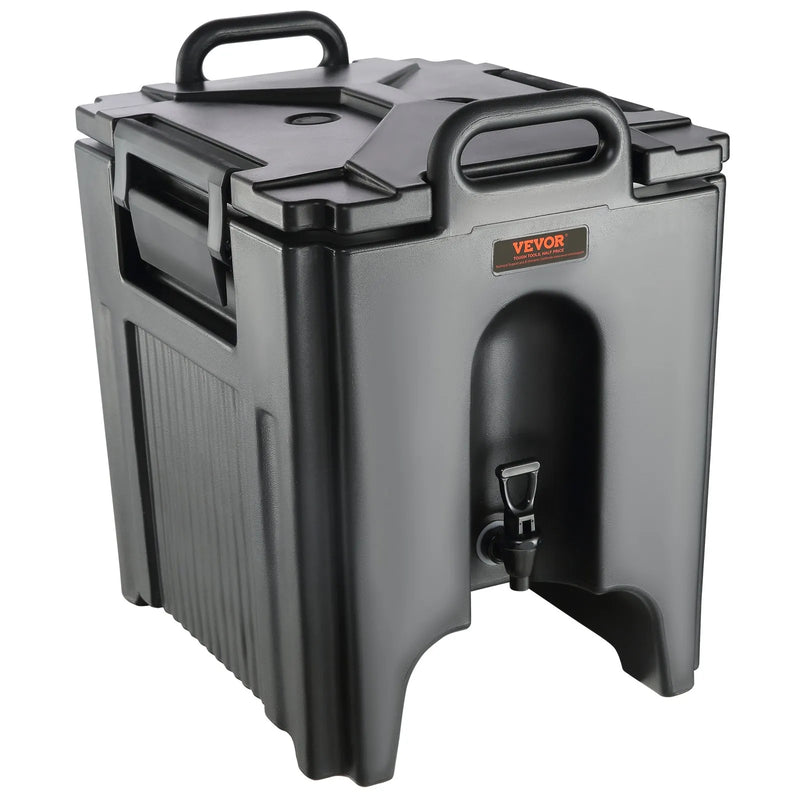 VEVOR izolētais dzērienu dozators, 37,9 L, pārtikas kvalitātes LL9450UP karsto un auksto dzērienu termo trauks ar 3 cm PU izolācijas slāni un divpakāpju krānu, piemērots restorāniem un dzērienu tirdzniecības vietām