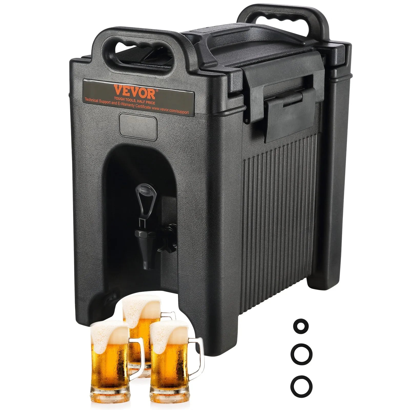 VEVOR izolētais 9.5 L LDPE dzērienu dozators ar 23 mm PU izolāciju un divpakāpju krāna rokturi, karstajiem un aukstajiem dzērieniem restorāniem un dzērienu veikaliem