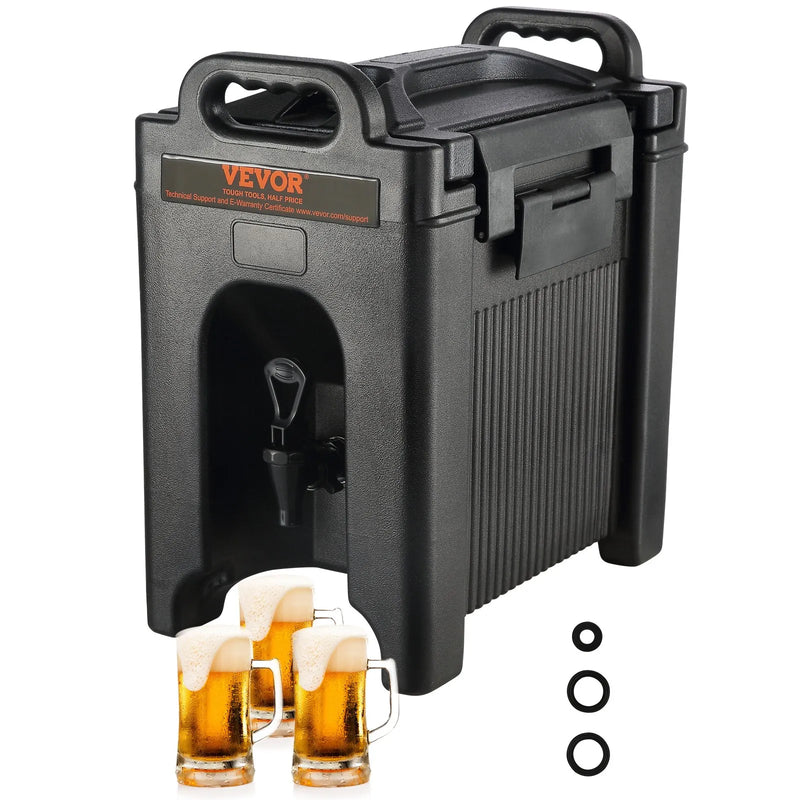 VEVOR izolētais 9.5 L LDPE dzērienu dozators ar 23 mm PU izolāciju un divpakāpju krāna rokturi, karstajiem un aukstajiem dzērieniem restorāniem un dzērienu veikaliem