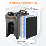 VEVOR izolētais 9.5 L LDPE dzērienu dozators ar 23 mm PU izolāciju un divpakāpju krāna rokturi, karstajiem un aukstajiem dzērieniem restorāniem un dzērienu veikaliem