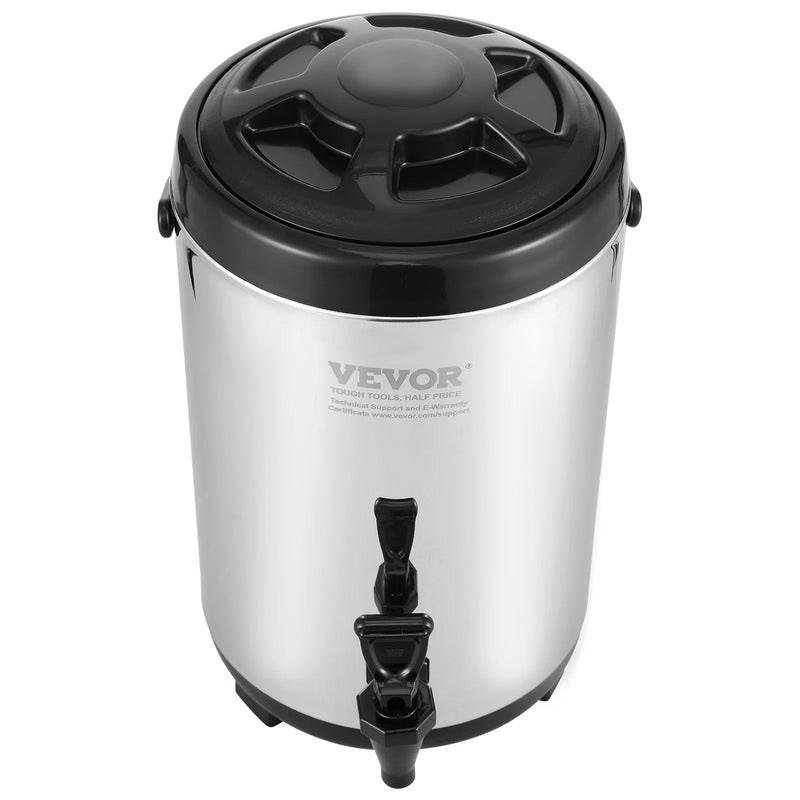 VEVOR nerūsējošā tērauda termo dzērienu dozators, 7,6 L izolēts karsto un auksto dzērienu trauks ar krānu, piemērots tējai, kafijai un ūdenim restorānos un dzērienu tirdzniecības vietās