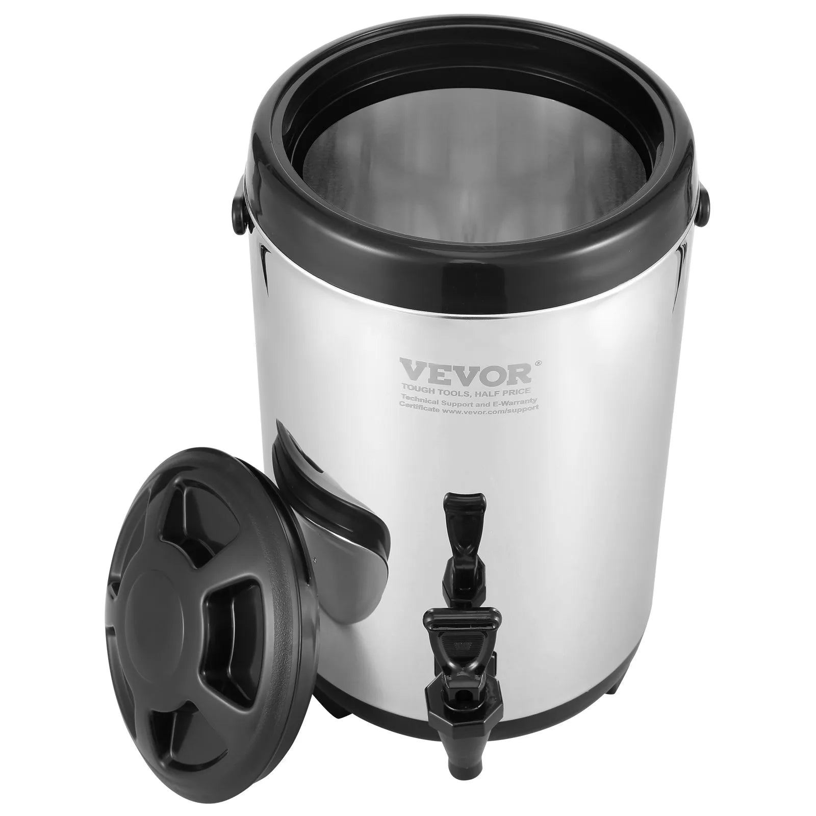 VEVOR nerūsējošā tērauda termo dzērienu dozators, 7,6 L izolēts karsto un auksto dzērienu trauks ar krānu, piemērots tējai, kafijai un ūdenim restorānos un dzērienu tirdzniecības vietās