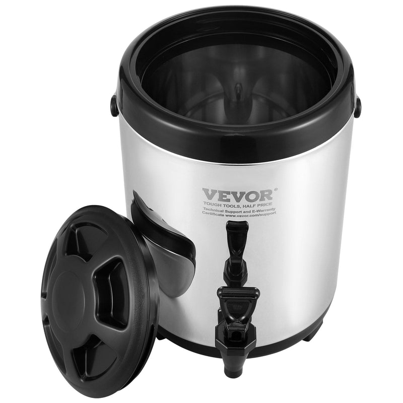 VEVOR Nerūsējošā Tērauda Izolēts Dzērienu Dispensers, 6 L, Karstajiem un Aukstajiem Dzērieniem ar Krānu