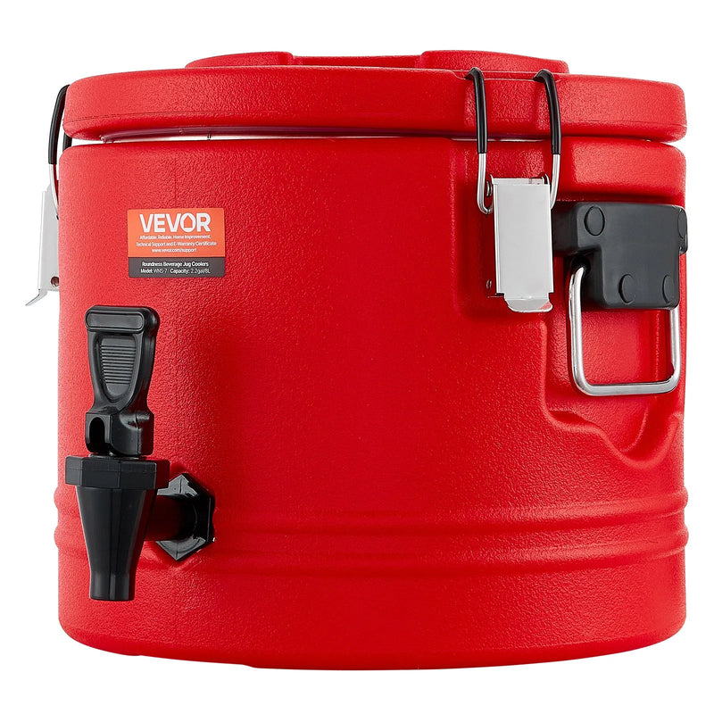 VEVOR izolētais dzērienu dozators, 8 L (2,2 gal) termo trauks karstiem un aukstiem dzērieniem ar krānu, pārtikas kvalitātes dzērienu konteiners ar 304 nerūsējošā tērauda iekšpusi, piemērots tējai, kafijai, restorāniem un āra pasākumiem