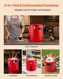 VEVOR izolētais dzērienu dozators, 30,3 L (8 gal) termo trauks karstiem un aukstiem dzērieniem ar krānu, pārtikas kvalitātes dzērienu konteiners ar 304 nerūsējošā tērauda iekšpusi, piemērots tējai, kafijai, restorāniem un āra pasākumiem