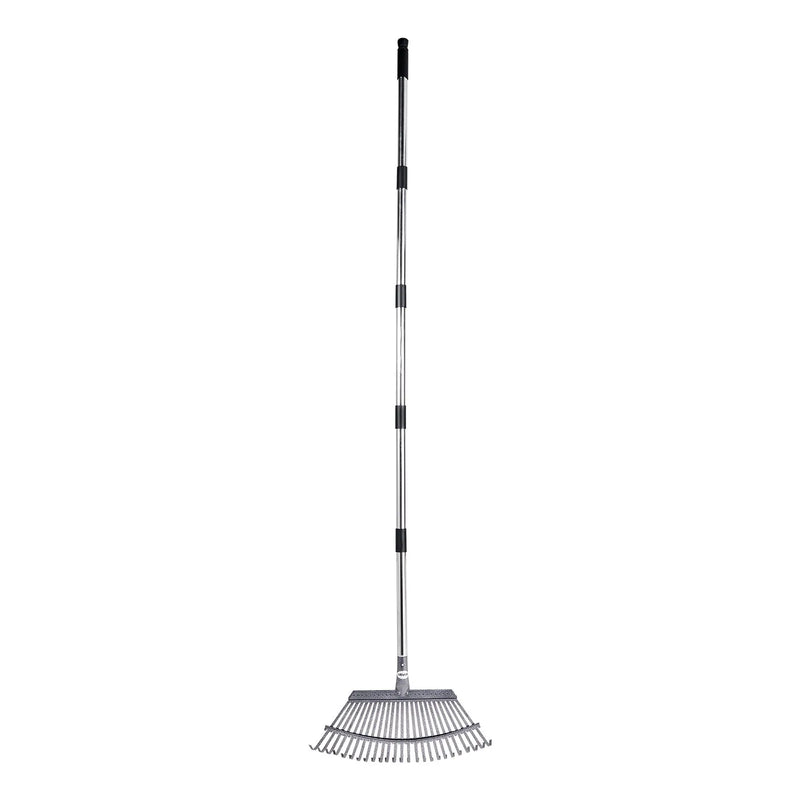 VEVOR Lapu grābeklis, 25 metāla zobi, regulējams 46,5 cm darba platums, 92,5–185 cm rokturis, nerūsējošais tērauds