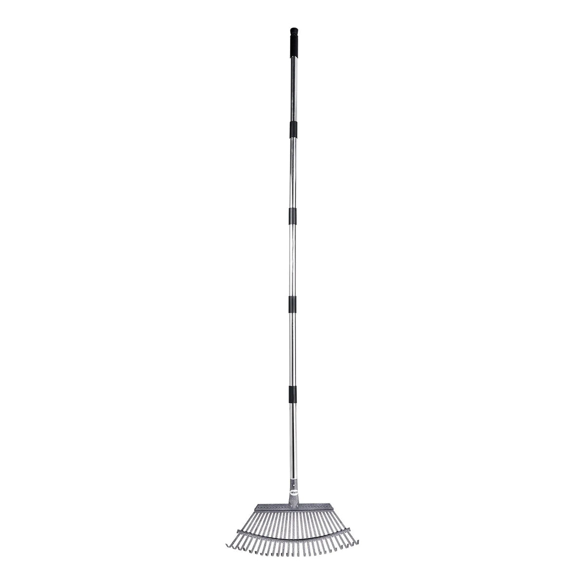 VEVOR Lapu grābeklis, 25 metāla zobi, regulējams 46,5 cm darba platums, 92,5–185 cm rokturis, nerūsējošais tērauds