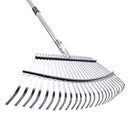 VEVOR Lapu grābeklis, 25 metāla zobi, regulējams 46,5 cm darba platums, 92,5–185 cm rokturis, nerūsējošais tērauds