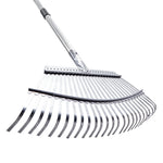 VEVOR Lapu grābeklis, 25 metāla zobi, regulējams 46,5 cm darba platums, 92,5–185 cm rokturis, nerūsējošais tērauds
