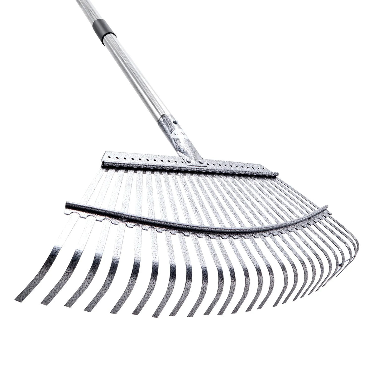 VEVOR Lapu grābeklis, 25 metāla zobi, regulējams 46,5 cm darba platums, 92,5–185 cm rokturis, nerūsējošais tērauds