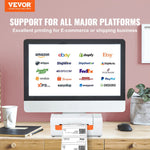 VEVOR termodrukas etiķešu printeris, 4×6, ar automātisku etiķešu atpazīšanu, saderīgs ar Windows, macOS, Linux