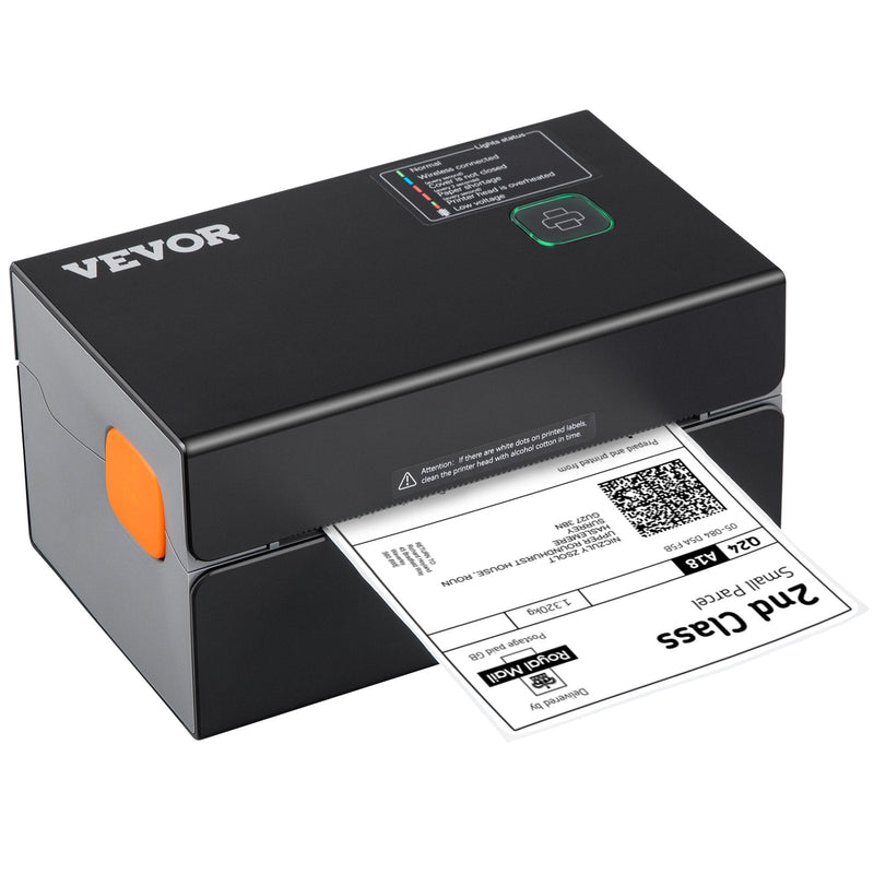 VEVOR termodrukas etiķešu printeris, 300 DPI, 4×6 sūtījumu etiķetēm, Bluetooth, automātiska etiķešu atpazīšana, saderīgs ar Windows, macOS, Linux, Chromebook, Android, iOS, Amazon, eBay, Etsy u.c., melns