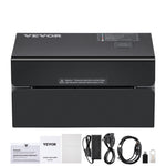 VEVOR termodrukas etiķešu printeris, 300 DPI, 4×6 sūtījumu etiķetēm, Bluetooth, automātiska etiķešu atpazīšana, saderīgs ar Windows, macOS, Linux, Chromebook, Android, iOS, Amazon, eBay, Etsy u.c., melns