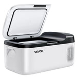 VEVOR automašīnas ledusskapis–saldētava, kompresora dzesētājs DC 12/24 V un AC 100–240 V, temperatūras diapazons −20 °C līdz +20 °C, ar lietotnes vadību, 15 l ietilpība, 60 W pārnēsājams saldētājs kemperiem, kempingam, laivām un makšķerēšanai