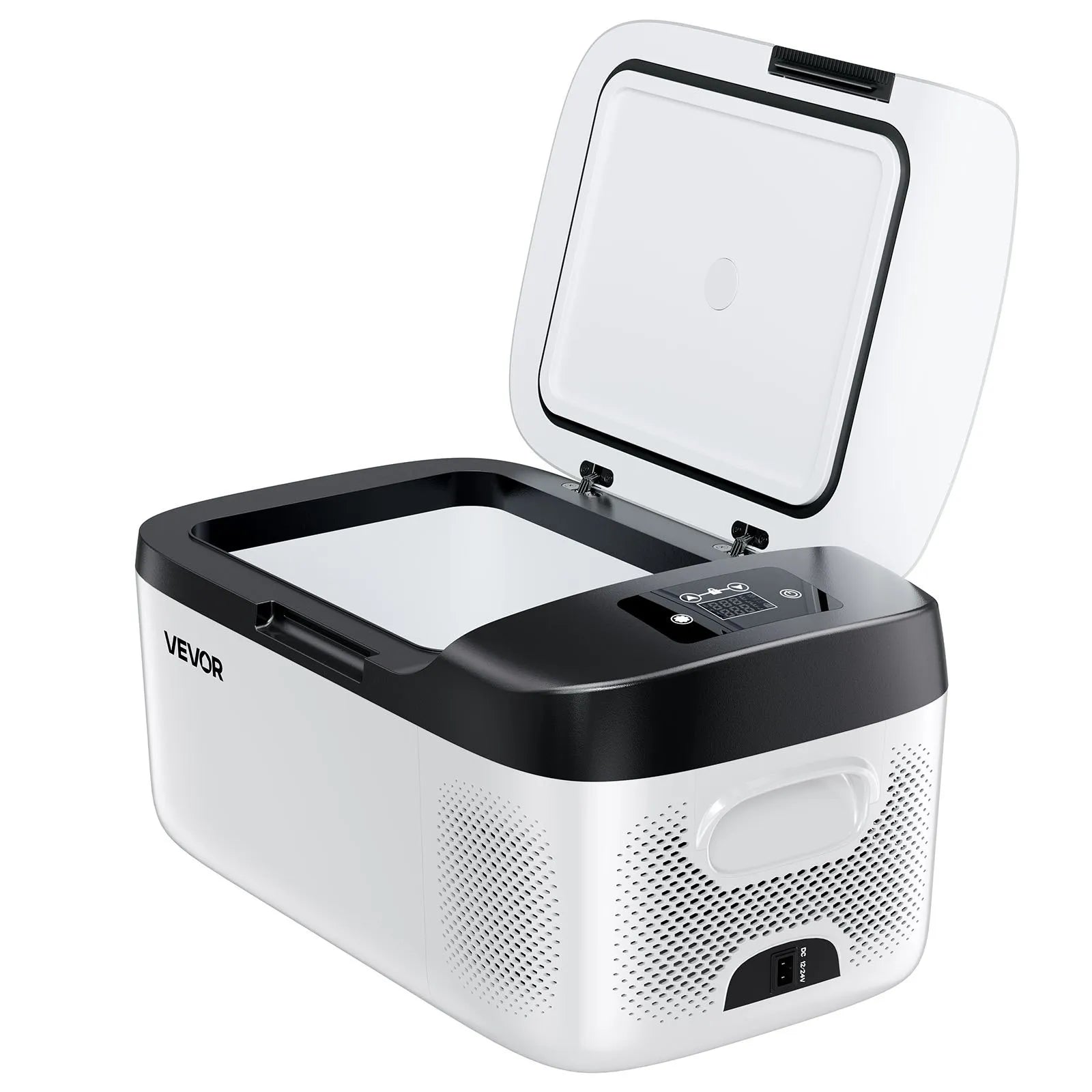 VEVOR automašīnas ledusskapis–saldētava, kompresora dzesētājs DC 12/24 V un AC 100–240 V, temperatūras diapazons −20 °C līdz +20 °C, ar lietotnes vadību, 15 l ietilpība, 60 W pārnēsājams saldētājs kemperiem, kempingam, laivām un makšķerēšanai