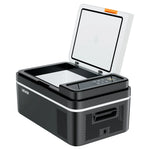 VEVOR automašīnas ledusskapis–saldētava, kompresora dzesētājs DC 12/24 V un AC 100–240 V, temperatūras diapazons −20 °C līdz +20 °C, ar lietotnes vadību, 20 l ietilpība, 60 W pārnēsājams saldētājs kemperiem, kempingam, laivām un makšķerēšanai