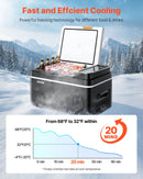 VEVOR automašīnas ledusskapis–saldētava, kompresora dzesētājs DC 12/24 V un AC 100–240 V, temperatūras diapazons −20 °C līdz +20 °C, ar lietotnes vadību, 22 l ietilpība, 45 W pārnēsājams saldētājs kemperiem, kempingam, laivām un makšķerēšanai