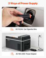 VEVOR automašīnas ledusskapis–saldētava, kompresora dzesētājs DC 12/24 V un AC 100–240 V, temperatūras diapazons −20 °C līdz +20 °C, ar lietotnes vadību, 22 l ietilpība, 45 W pārnēsājams saldētājs kemperiem, kempingam, laivām un makšķerēšanai