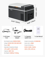 VEVOR automašīnas ledusskapis–saldētava, kompresora dzesētājs DC 12/24 V un AC 100–240 V, temperatūras diapazons −20 °C līdz +20 °C, ar lietotnes vadību, 22 l ietilpība, 45 W pārnēsājams saldētājs kemperiem, kempingam, laivām un makšķerēšanai