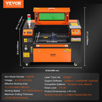 VEVOR 50 W CO₂ lāzera gravēšanas un griešanas iekārta, darba laukums 30 × 51 cm, līdz 500 mm/s, divvirzienu gaisa padeve, saderīga ar LightBurn, CorelDRAW un AutoCAD, Windows, macOS un Linux, kokam, akrilam un audumam