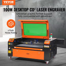 VEVOR 100 W CO₂ lāzera gravēšanas un griešanas iekārta, darba laukums 61 × 89 cm, līdz 500 mm/s, divvirzienu gaisa padeve, saderīga ar LightBurn, CorelDRAW un AutoCAD, Windows, macOS un Linux, kokam, akrilam un audumam