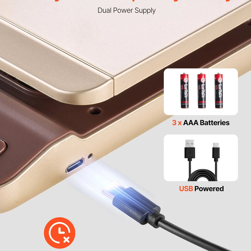 VEVOR digitālās sūtījumu un pasta svari 40 kg ar 2 g precizitāti, Hold/Tare/Auto-off funkcijām, nolokāmu turētāju un vienkāršu kalibrēšanu, piemēroti mājai un birojam, komplektā baterija