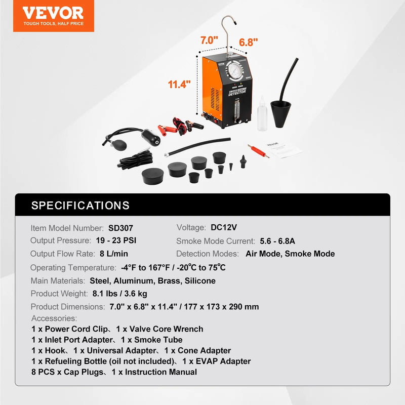 Autode suitsu lekkeandur koos sisseehitatud EVAP õhupumbaga