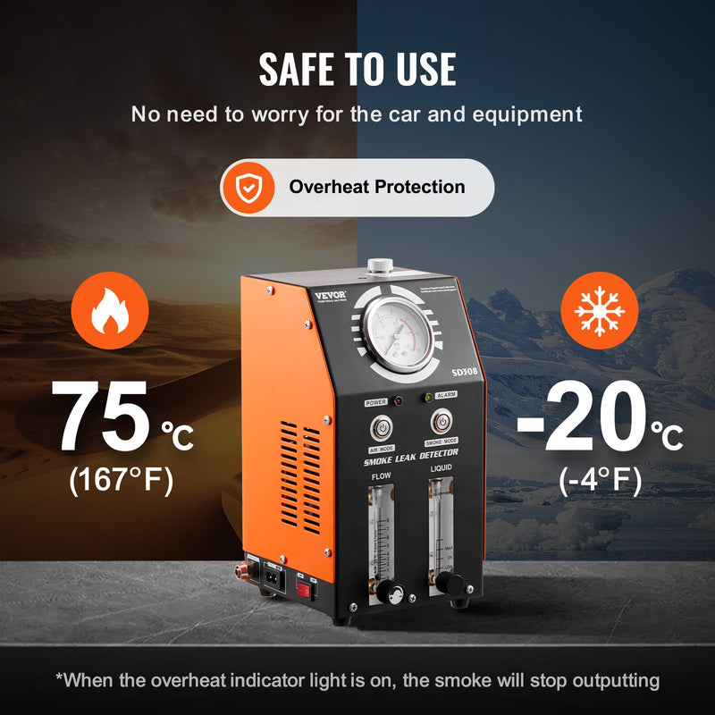 VEVOR Автомобильная дымовая машина EVAP Вакуумный детектор утечки со встроенным воздушным насосом
