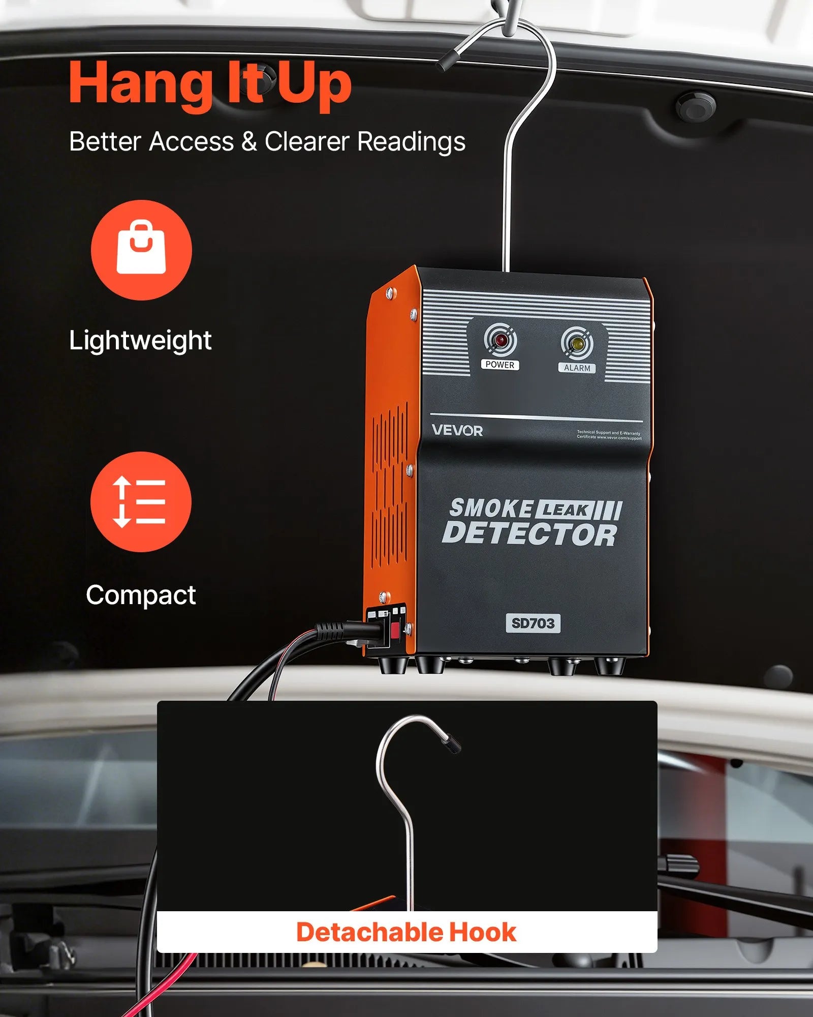 VEVOR automobiļu dūmu noplūdes detektors, 12 V, EVAP vakuuma diagnostikas testeris ar iebūvētu gaisa sūkni, divi darbības režīmi, automašīnām, motocikliem, kravas auto, laivām un kvadricikliem