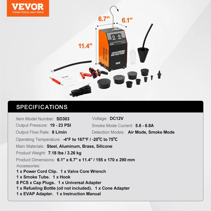 Automobiļu dūmu testeris EVAP sistēmu un degvielas noplūžu noteikšanai