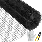 Metāla siets 61 × 3048 cm, 25,4 × 25,4 mm acu izmērs, 16 Ga cinkota tērauda stieple ar vinila pārklājumu, vistas žogs ar griežamajām knaiblēm un cimdiem, dārza žogiem un mājdzīvnieku iežogojumiem