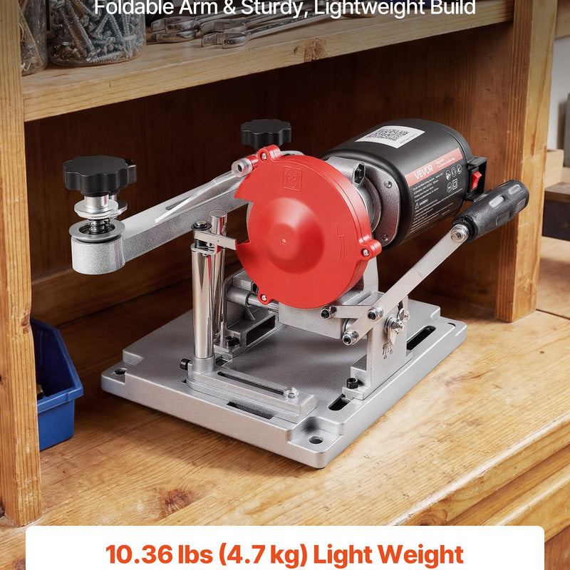 VEVOR ripzāģa asmeņu asināšanas iekārta 140 W 5700 apgr./min ar 100 mm keramikas un dimanta slīpripām, piemērota 90–400 mm diametra ripzāģa asmeņiem