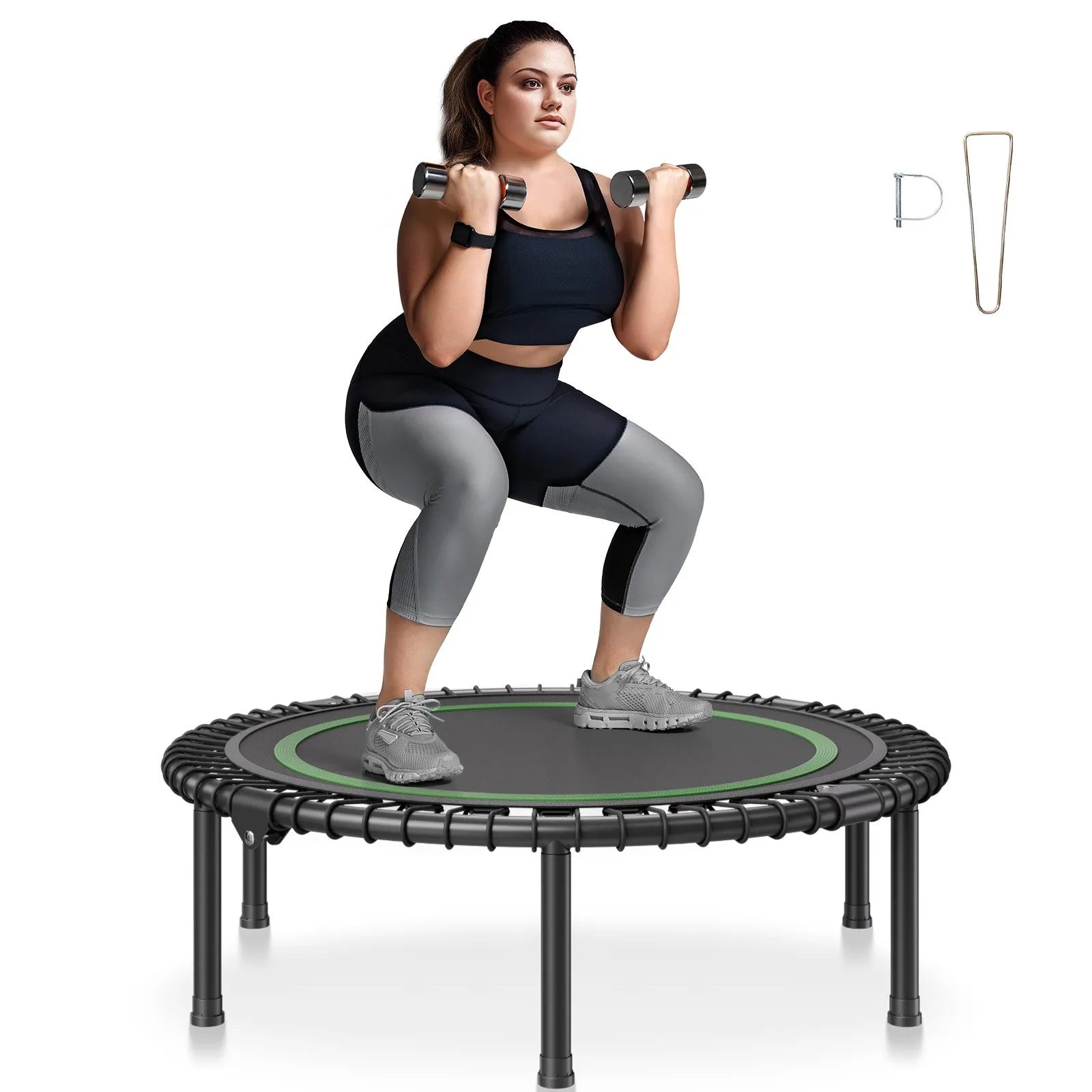 Saliekams mini fitnesa batuts 102 cm pieaugušajiem iekštelpām