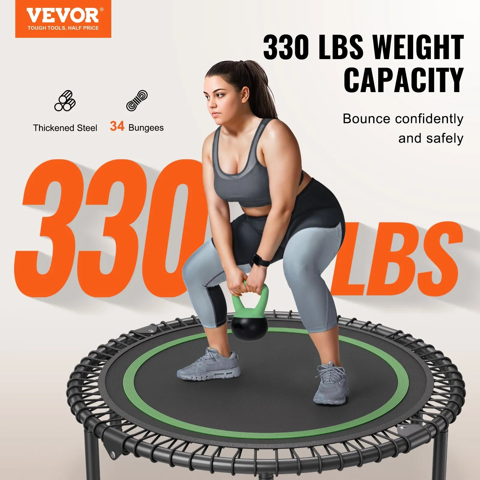 Saliekams mini fitnesa batuts 102 cm pieaugušajiem iekštelpām