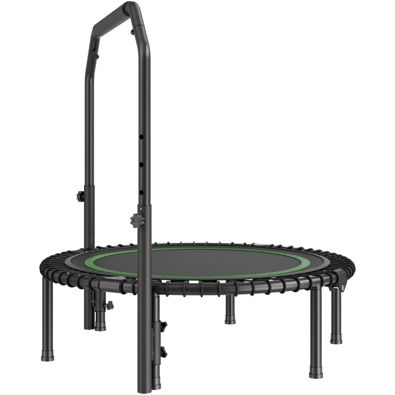 Saliekams mini fitnesa batuts 102 cm pieaugušajiem ar rokturi treniņiem